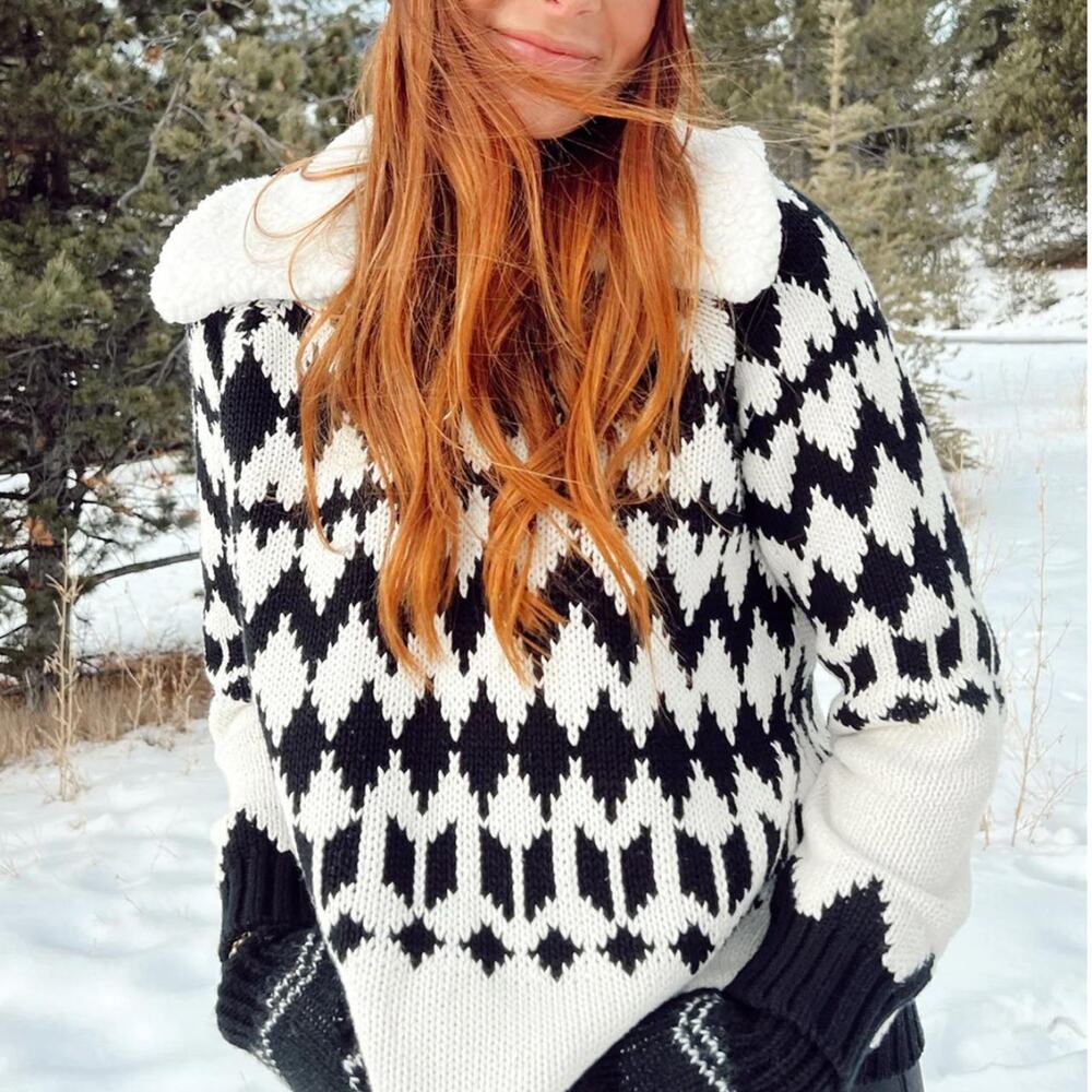 Nordic apres ski knit sweater